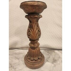 Vintage Brown Candlestick Holder 10" Tall for Tapered Or Pillar Candles